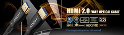 KB PremiumCord optický fiber HDMI 2.0 4K@60Hz kabel 100m, M/M, zlacené konektory