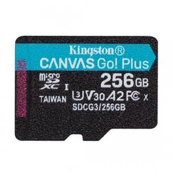KINGSTON microSDXC 256GB Canvas Go! Plus A2 U3 V30 170MB/s bez adaptéru