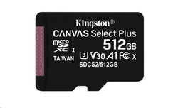 Kingston microSDXC 512GB Canvas Select Plus bez adaptéru