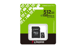 KINGSTON microSDXC 512GB Canvas Select Plus + SD adaptér