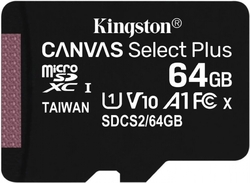 KINGSTON microSDXC 64GB Canvas Select Plus A1 C10 Card (rychlost až 100 MB/s) bez adaptéru