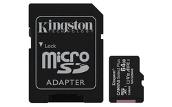 KINGSTON microSDXC 64GB Canvas Select Plus A1 C10 Card (rychlost až 100 MB/s) + SD adaptér