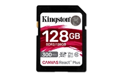 KINGSTON SDXC 128GB Canvas React Plus UHS-II V90 (čtení/zápis: 300/260MB/s)