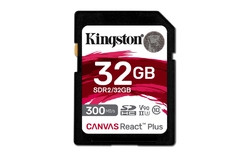 KINGSTON SDHC 32GB Canvas React Plus UHS-II V90 (čtení/zápis: 300/260MB/s)