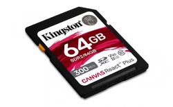 KINGSTON SDXC 64GB Canvas React Plus UHS-II V90 (čtení/zápis: 300/260MB/s)