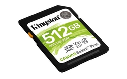 KINGSTON SDXC 512GB Canvas Select Plus A1 C10 Card (čtení 100 MB/s, zápis 85MB/s)