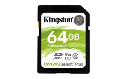 KINGSTON SDXC 64GB Canvas Select Plus A1 C10 Card (rychlost až 100 MB/s)