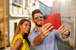 Kožené pouzdro typu kniha FIXED ProFit pro Apple iPhone 12/12 Pro, červené