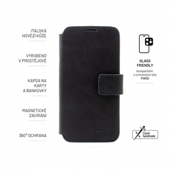 Kožené pouzdro typu kniha FIXED ProFit pro Apple iPhone 14 Pro Max, černé