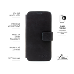 Kožené pouzdro typu kniha FIXED ProFit pro Samsung Galaxy A36 5G, černé