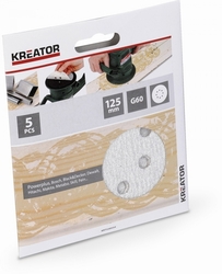 Kreator KRT230554 - 5x Brusný papír 125 mm na barvu G60