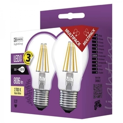 LED žárovka Filament A60 A++ 6W E27 teplá bílá - 2Ks v balení