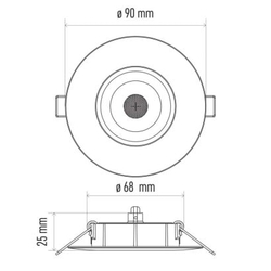 LED bodové svítidlo SIMMI bílé, kruh 5W neutrální bílá
