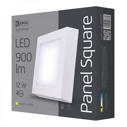 LED přisazené svítidlo, čtverec 12W teplá bílá