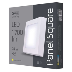 LED přisazené svítidlo, čtverec 24W teplá bílá