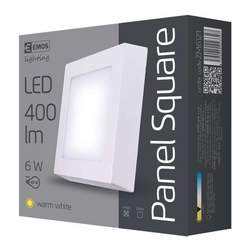 LED přisazené svítidlo, čtverec 6W teplá bílá