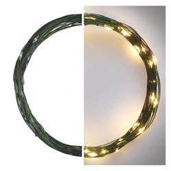 LED vánoční nano řetěz zelený, 4 m, venkovní i vnitřní, teplá bílá, časovač