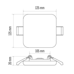 LED vestavné svítidlo VIXXO, čtvercové, bílé, 10 W neu.b.,IP65