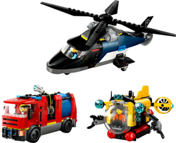 LEGO City Helikoptéra, hasičský vůz a ponorka 60462
