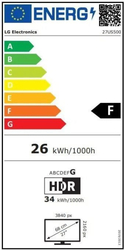 LG monitor 27US500-W 27"  IPS 4K / 3840x2160 / 5ms / 1000:1 / 300cd / 60Hz/ HDMI / DP / HDR10 bílý podstavec