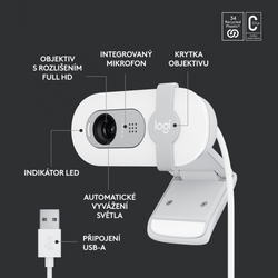 Logitech Brio 100 Full HD Webcamera, bílá