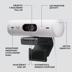 Logitech BRIO 500, Full HD webcam, off-white
