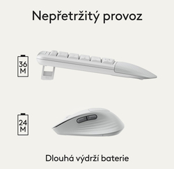 Logitech MK880 US INTL, bezdrátová klávesnice s myší, bílá
