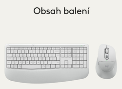 Logitech MK880 US INTL, bezdrátová klávesnice s myší, bílá