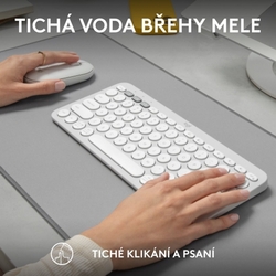 Logitech Pebble 2 Combo, bezdrátová klávesnice a myš, bílá
