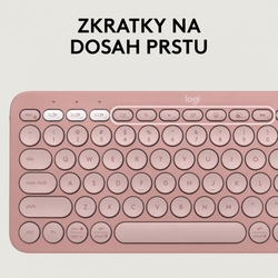 Logitech Pebble 2 Combo, bezdrátová klávesnice a myš, růžová