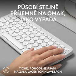 Logitech Pebble Keys 2 K380s, US, bezdrátová  klávesnice, bílá