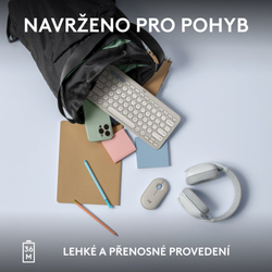 Logitech Pebble Keys 2 K380s, US, bezdrátová  klávesnice, bílá