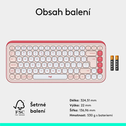 Logitech POP ICON KEYS, Rose, US INT'L