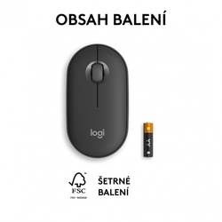 Logitech Wireless Pebble mouse 2, M350s, grafitová