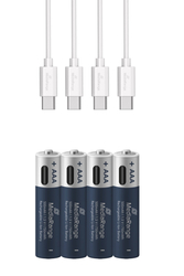 MediaRange nabíjecí USB-C Li-Ion baterie Micro AAA, 1,5V, 500 mAh, 4ks