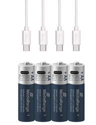 MediaRange nabíjecí USB-C Li-Ion baterie Mignon AA, 1,5V, 1400 mAh, 4ks