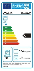 Mora C 8668 BW6 Sklokeramický volně stojící sporák 60cm