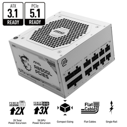 MSI MAG A850GL PCIE5 WHITE 850W