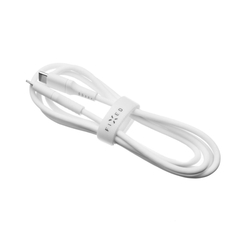 Nabíjecí a datový Liquid silicone kabel FIXED s konektory USB-C/USB-C a podporou PD, 1.2m, USB 2.0, 60W, bílý