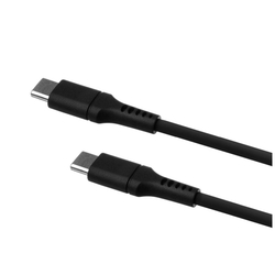 Nabíjecí a datový Liquid silicone kabel FIXED s konektory USB-C/USB-C a podporou PD, 1.2m, USB 2.0, 60W, černý