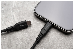 Nabíjecí a datový Liquid silicone kabel FIXED s konektory USB-C/USB-C a podporou PD, 1.2m, USB 2.0, 60W, černý