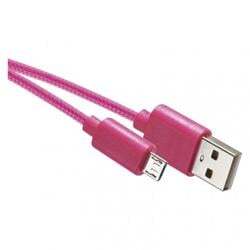 nabíjecí/datový kabel USB-A 2.0 / microUSB 2.0, 1m, růžový