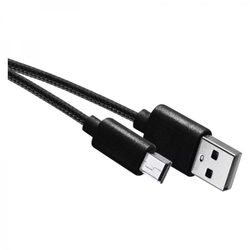 nabíjecí/datový kabel USB-A 2.0 / mini USB-B 2.0, 2m, černý