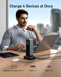 Nabíjecí stanice Anker 100W 2xUSB-C, 1xUSB, 1xkonektor pro Prime powerbanku černá