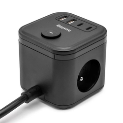 Nabíjecí stanice Huslog 15W 3xzásuvka, 2xUSB-C, 2xUSB černá