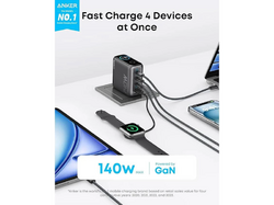 Nabíječka do sítě Anker 140W, 3xUSB-C, 1x USB-A šedá