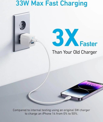 Nabíječka do sítě Anker 323 33W, 1xUSB-C, 1xUSB-A bílá