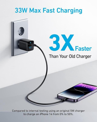 Nabíječka do sítě Anker 323 33W, 1xUSB-C, 1xUSB-A černá