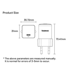 Nabíječka do sítě Baseus Palm 20W, 1xUSB-C bílá