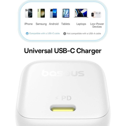 Nabíječka do sítě Baseus PicoGo 45W, 1xUSB-C bílá